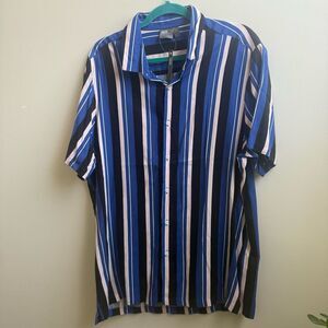 NWT ASOS striped button down short sleeve mens shirt Size XL
